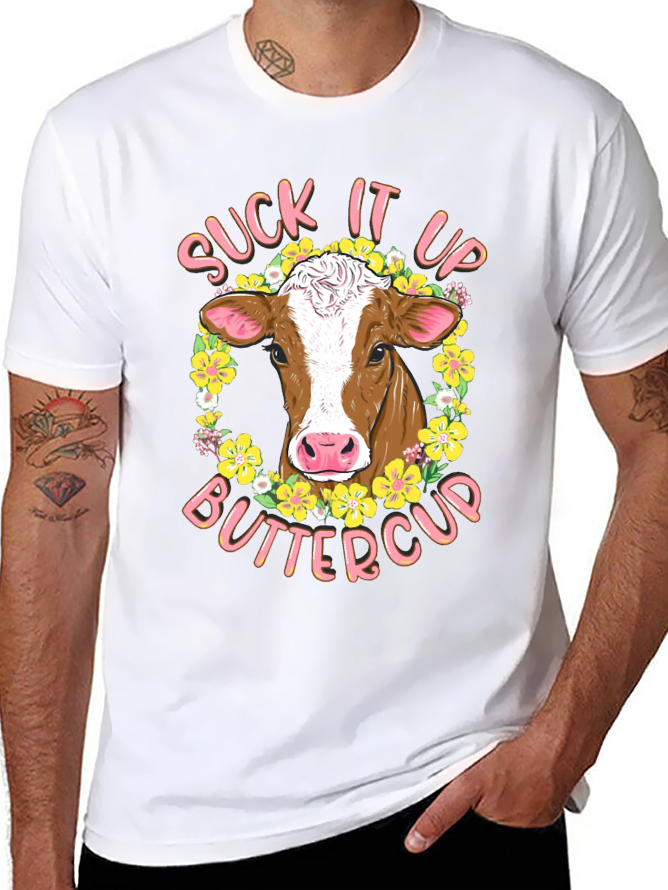 Suck It Up Buttercup Cow Graphic Tee