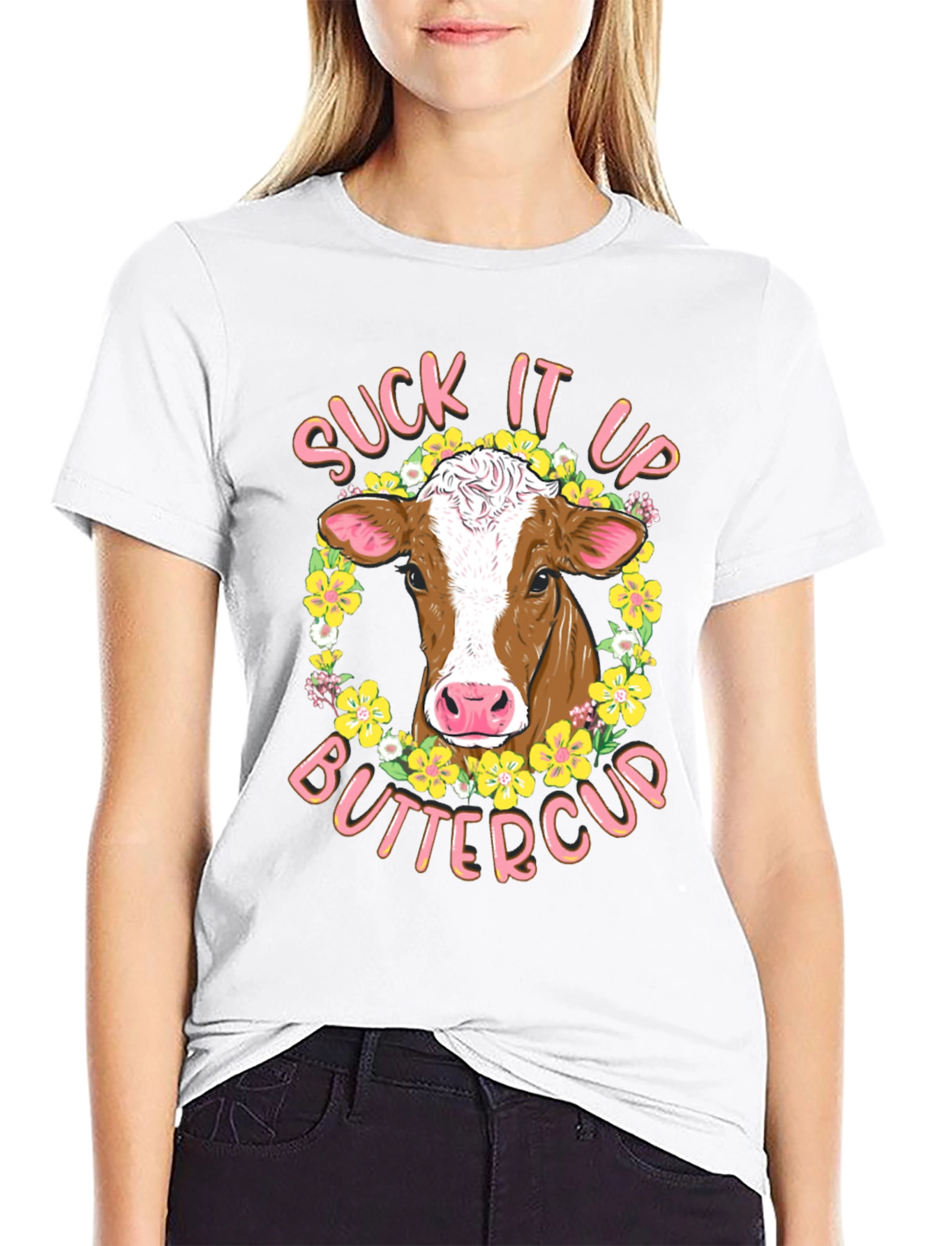 Suck It Up Buttercup Cow Graphic Tee