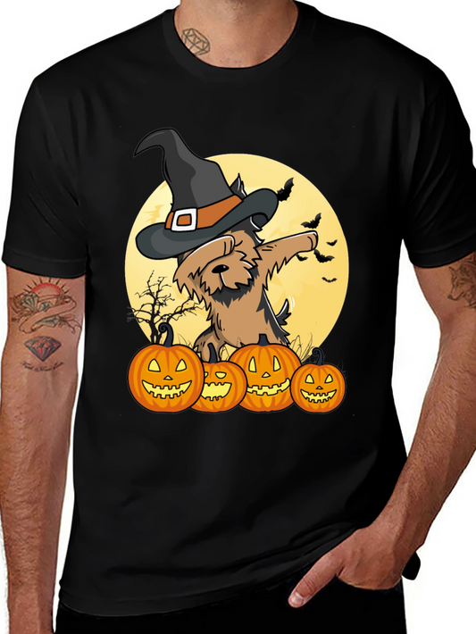 Halloween Witch Dog T-Shirt - Jack-o-lanterns