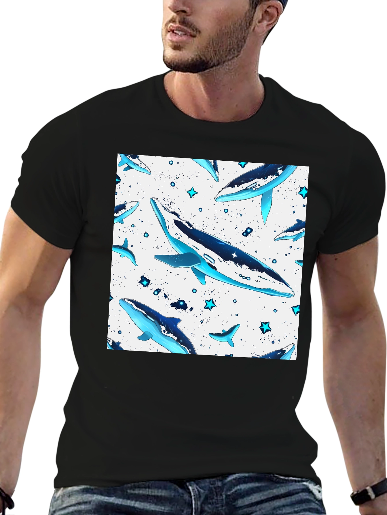 Whale Pattern T-Shirt - Stylish & Unique
