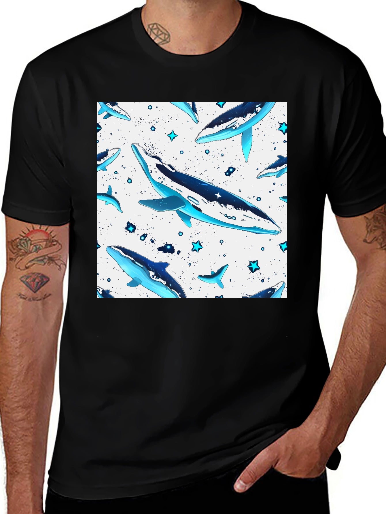 Whale Pattern T-Shirt - Stylish & Unique