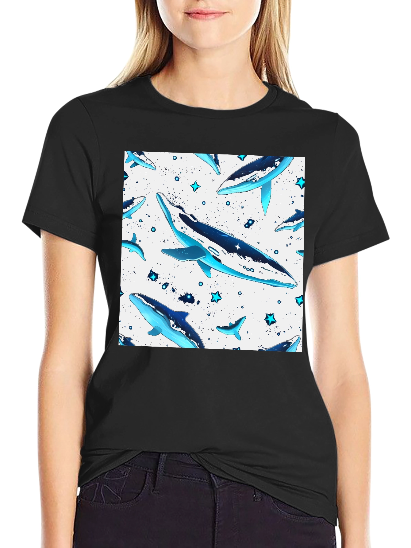 Whale Pattern T-Shirt - Stylish & Unique
