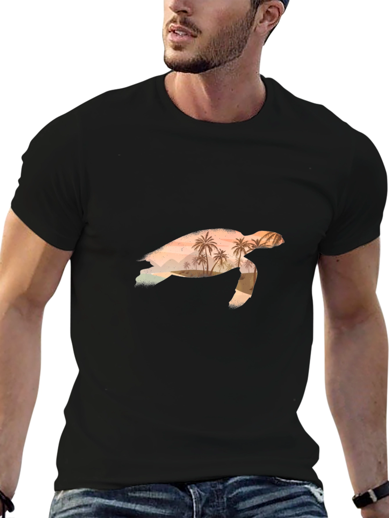 Tropical Turtle Graphic Tee - Coastal Vibes