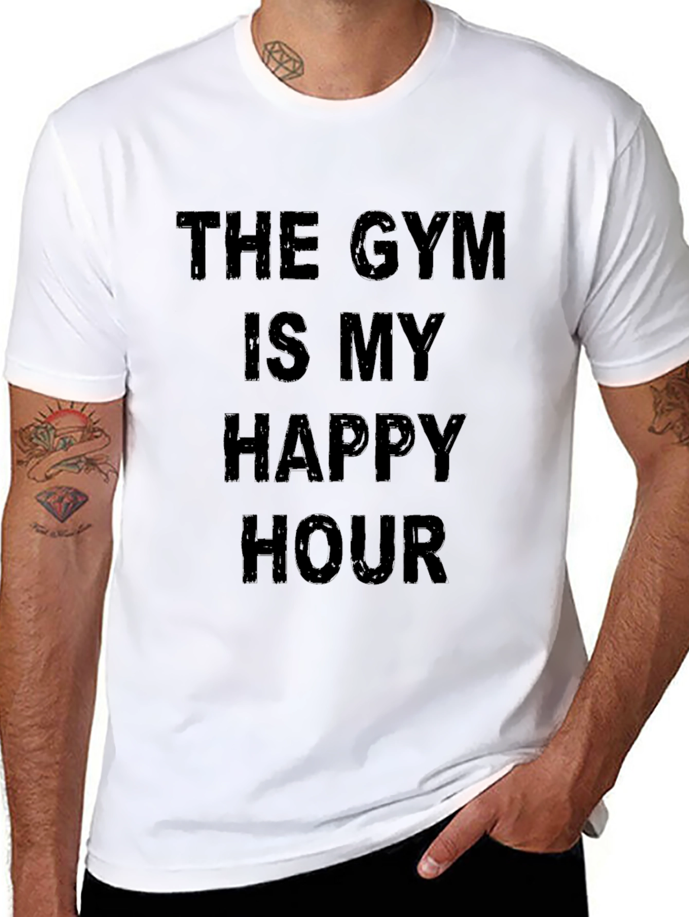 Gym is My Happy Hour Black T-Shirt