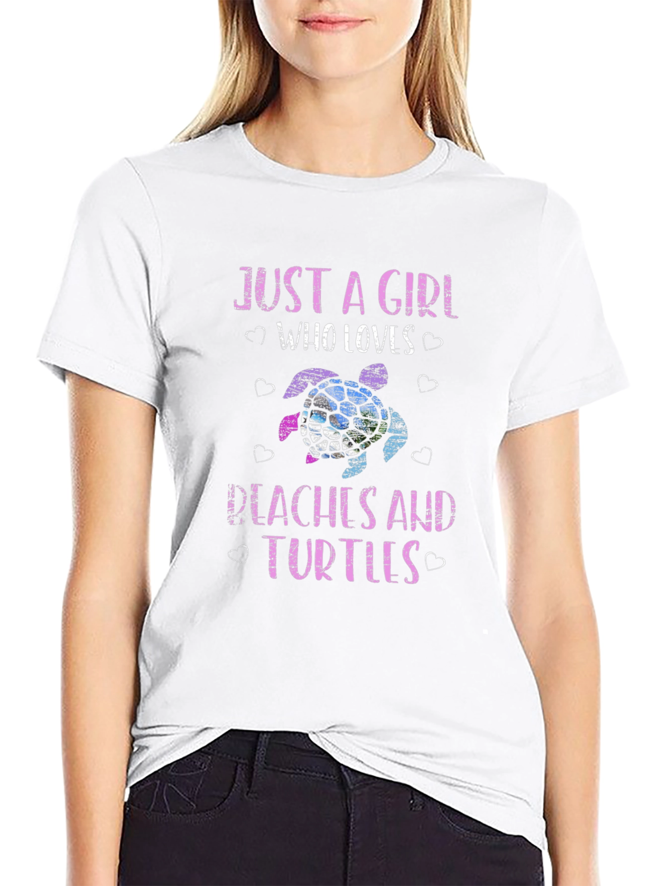 Just a Girl Who Loves Peaches and Turtles T-Shirt