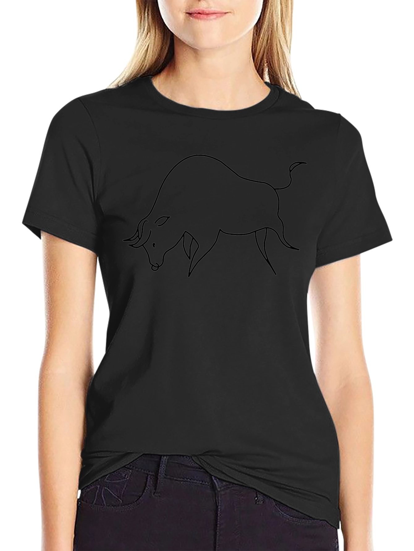 Bold Bull Graphic Tee - Classic Black Cotton T-Shirt
