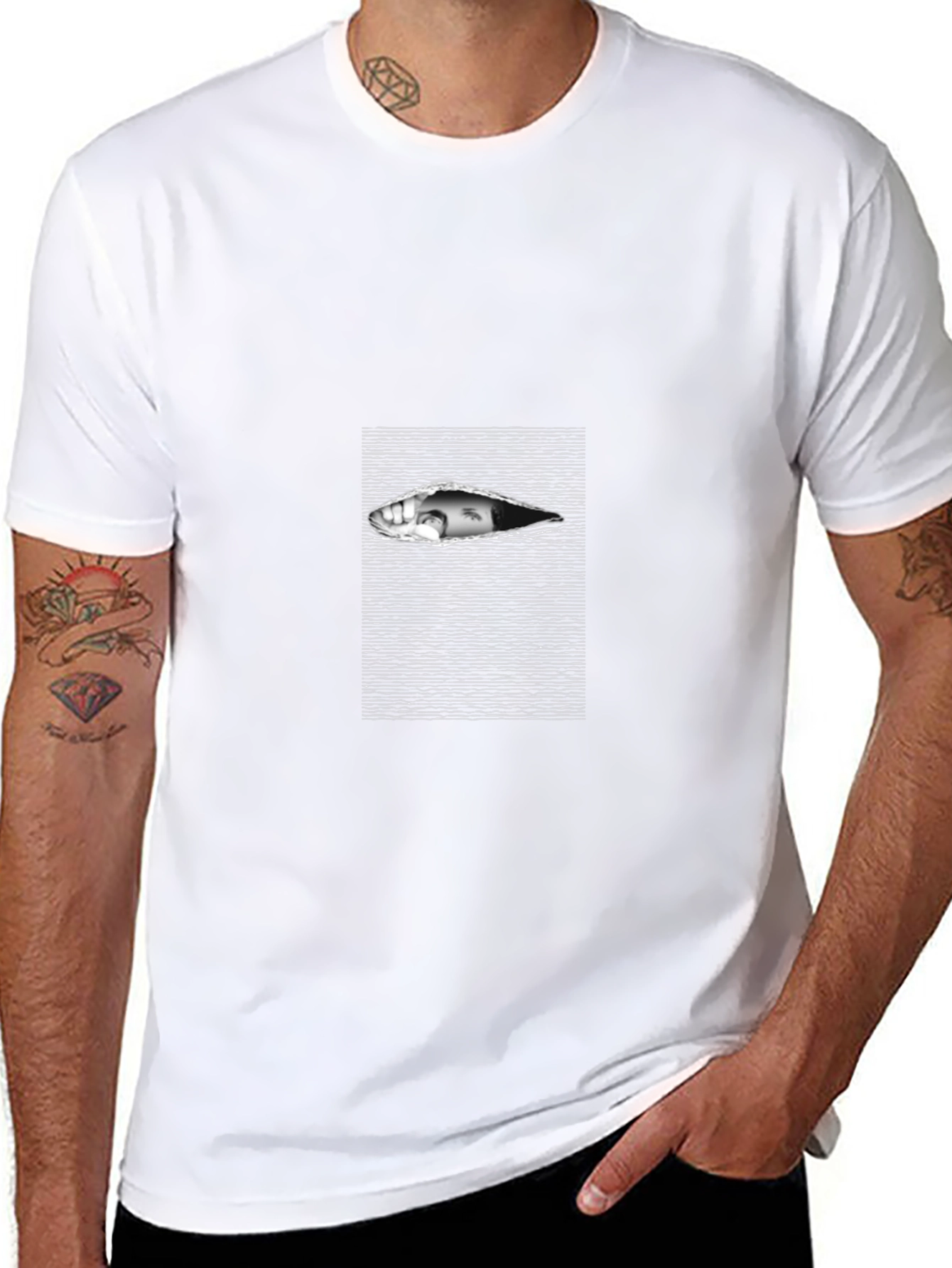 Edgy Black T-Shirt with Eye Graphic
