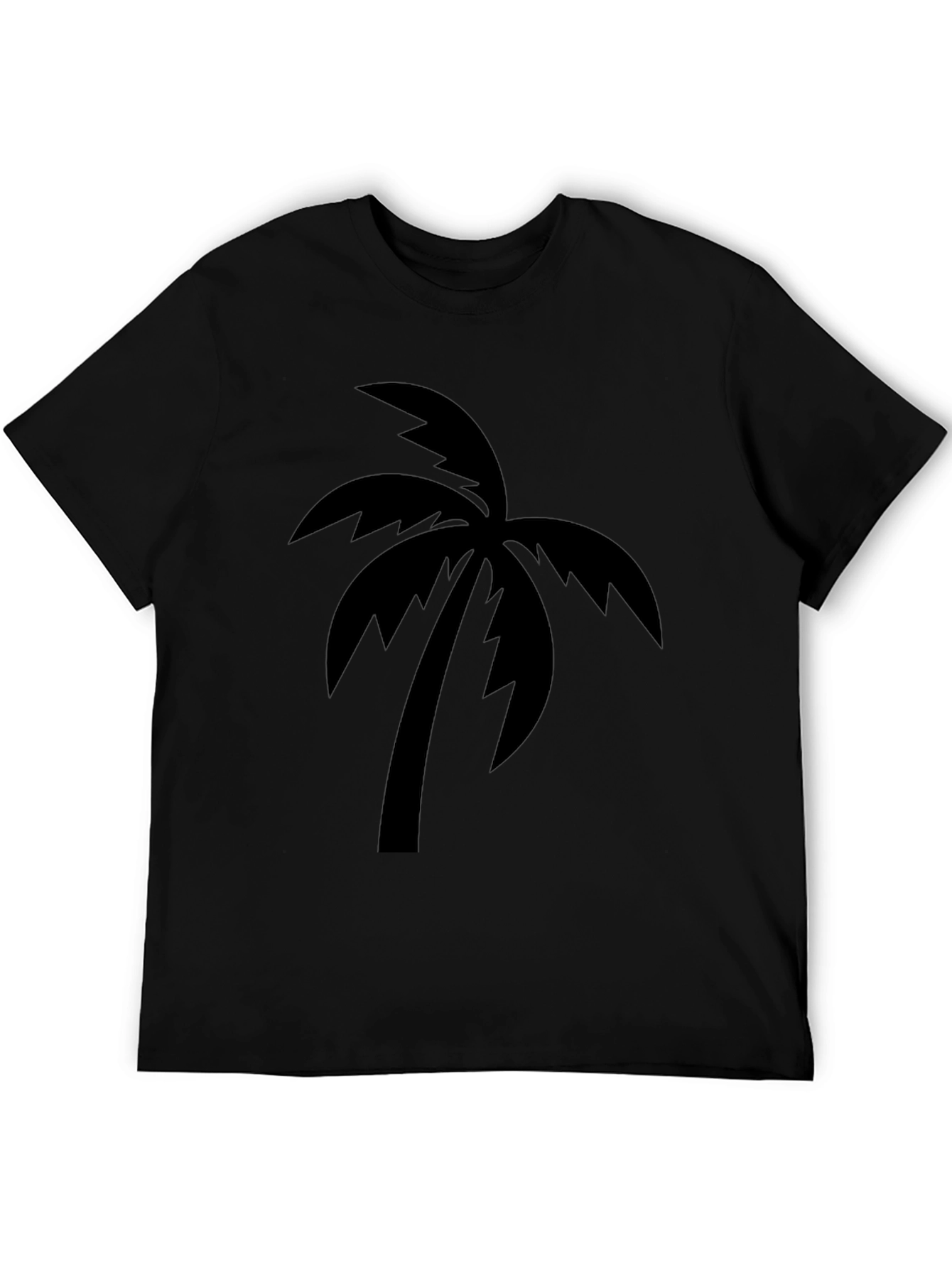 Mens Black Palm Tree Graphic Tee