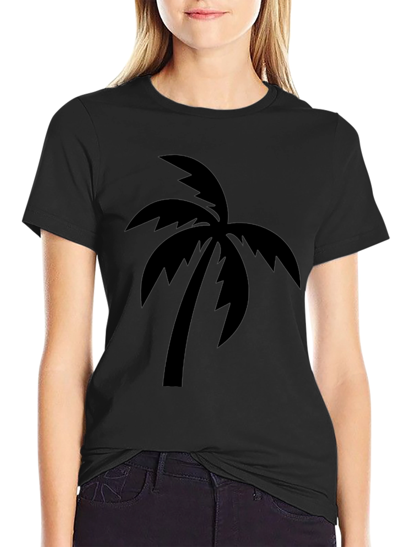 Mens Black Palm Tree Graphic Tee