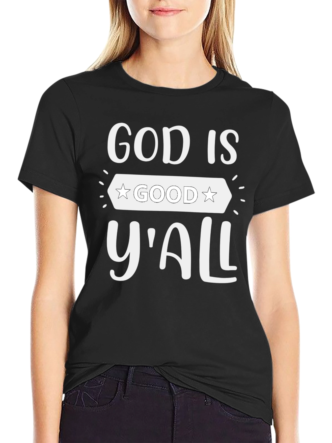 God Is Good Yall Graphic Tee - Black