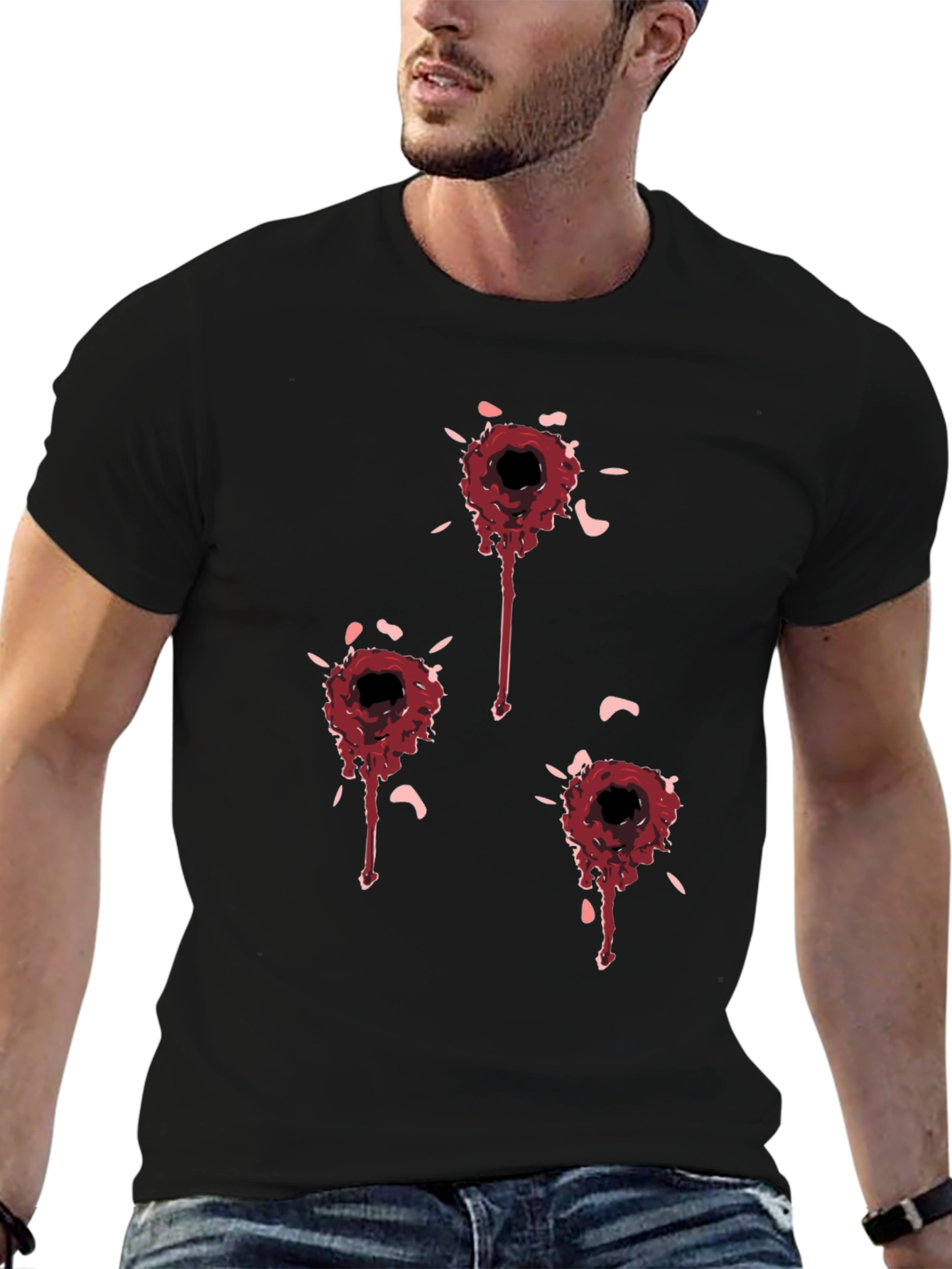Graphic T-Shirt: Bullet Hole Design