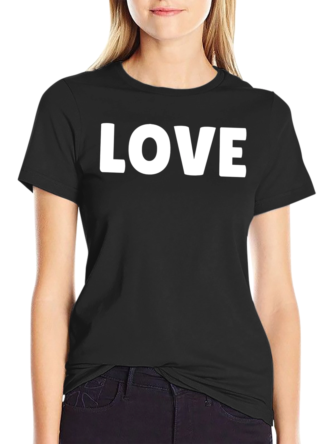 Love T-Shirt - Black Crew Neck Tee