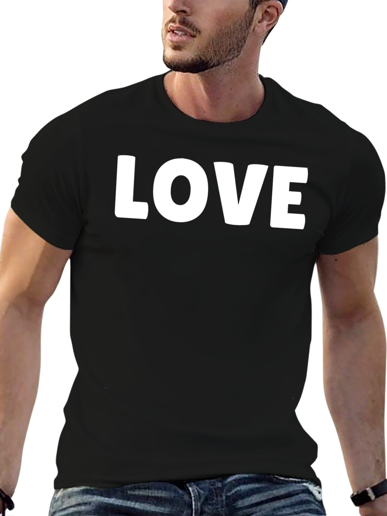 Love T-Shirt - Black Crew Neck Tee