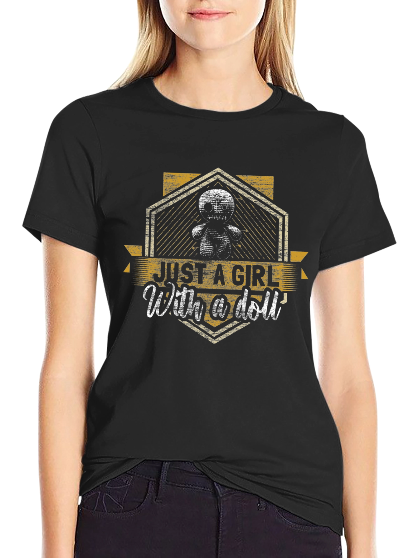 Just A Girl With A Doll Graphic T-Shirt