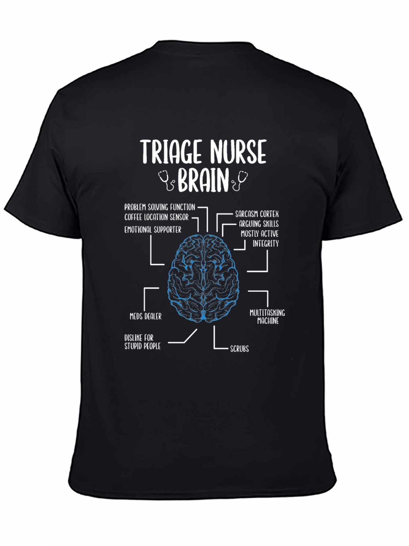 Triage Nurse Brain Anatomy T-Shirt - Funny Nurse Gift