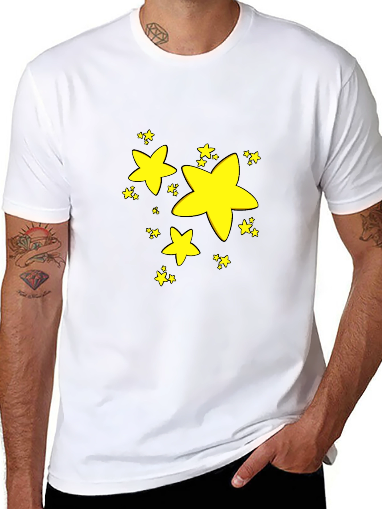 Stars Graphic Black T-Shirt