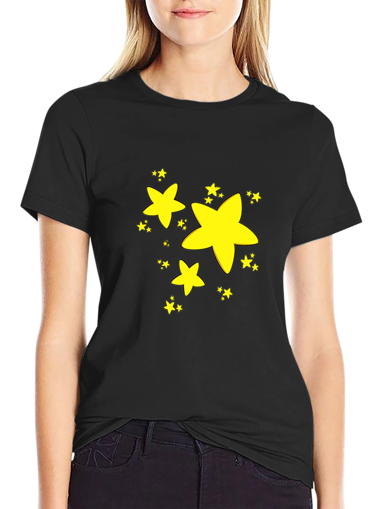 Stars Graphic Black T-Shirt