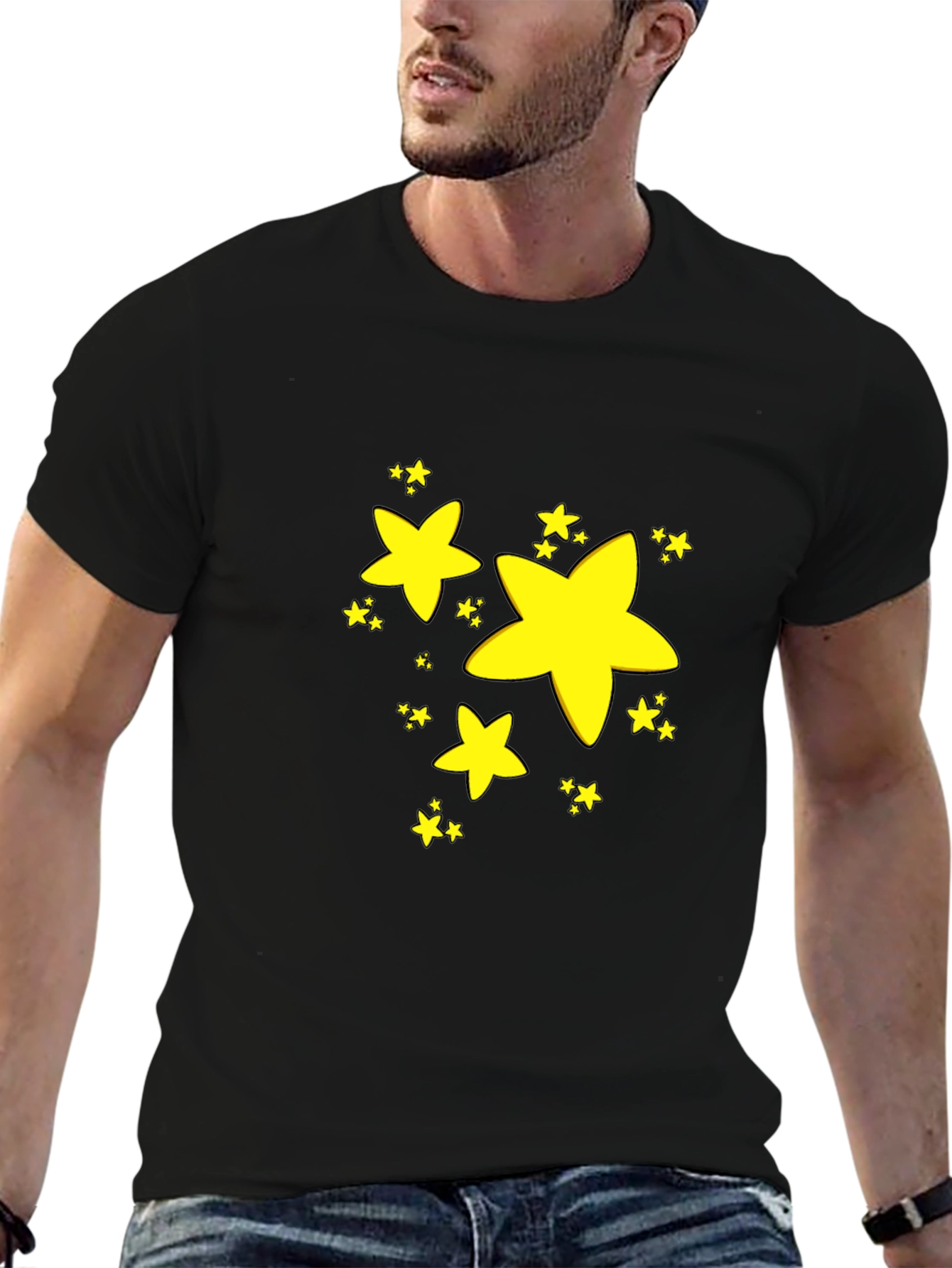 Stars Graphic Black T-Shirt