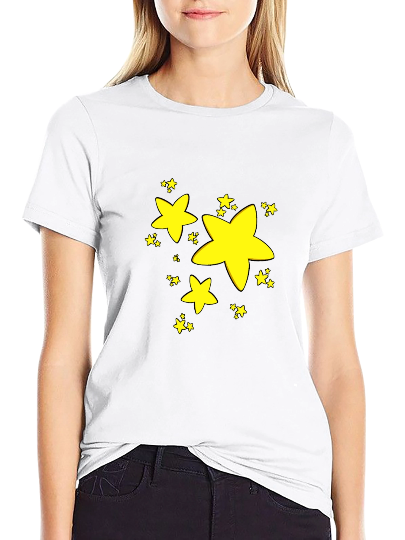 Stars Graphic Black T-Shirt