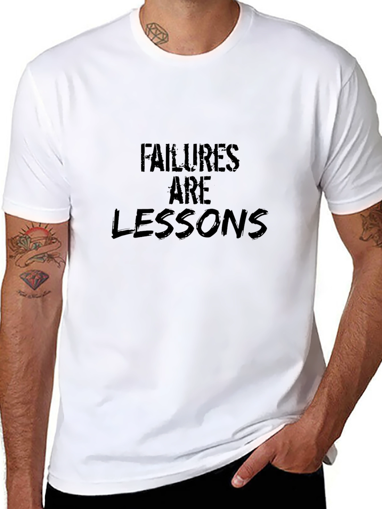 Failures Are Lessons Graphic T-Shirt - Black