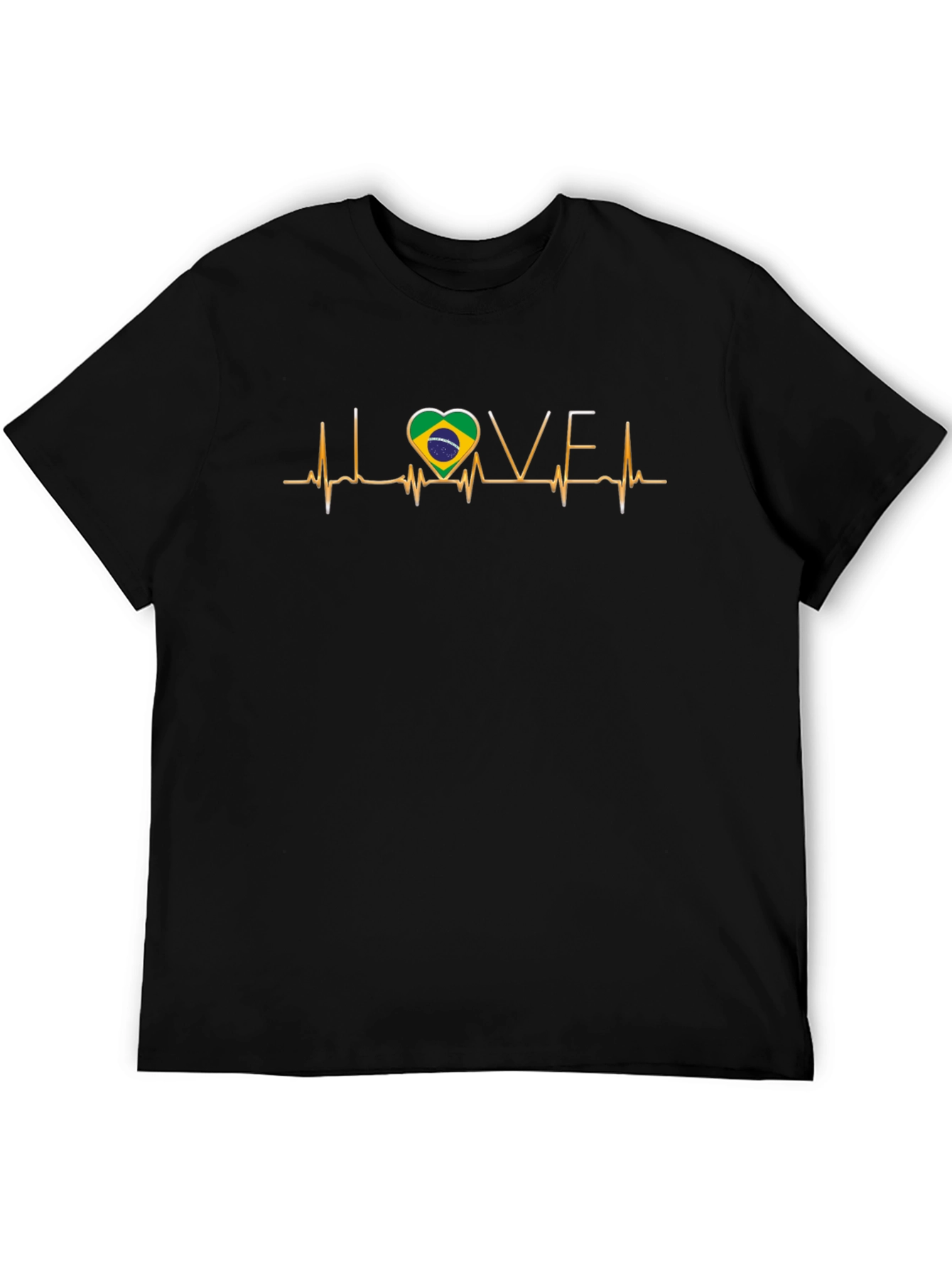 Brazil Heartbeat Love Graphic T-Shirt