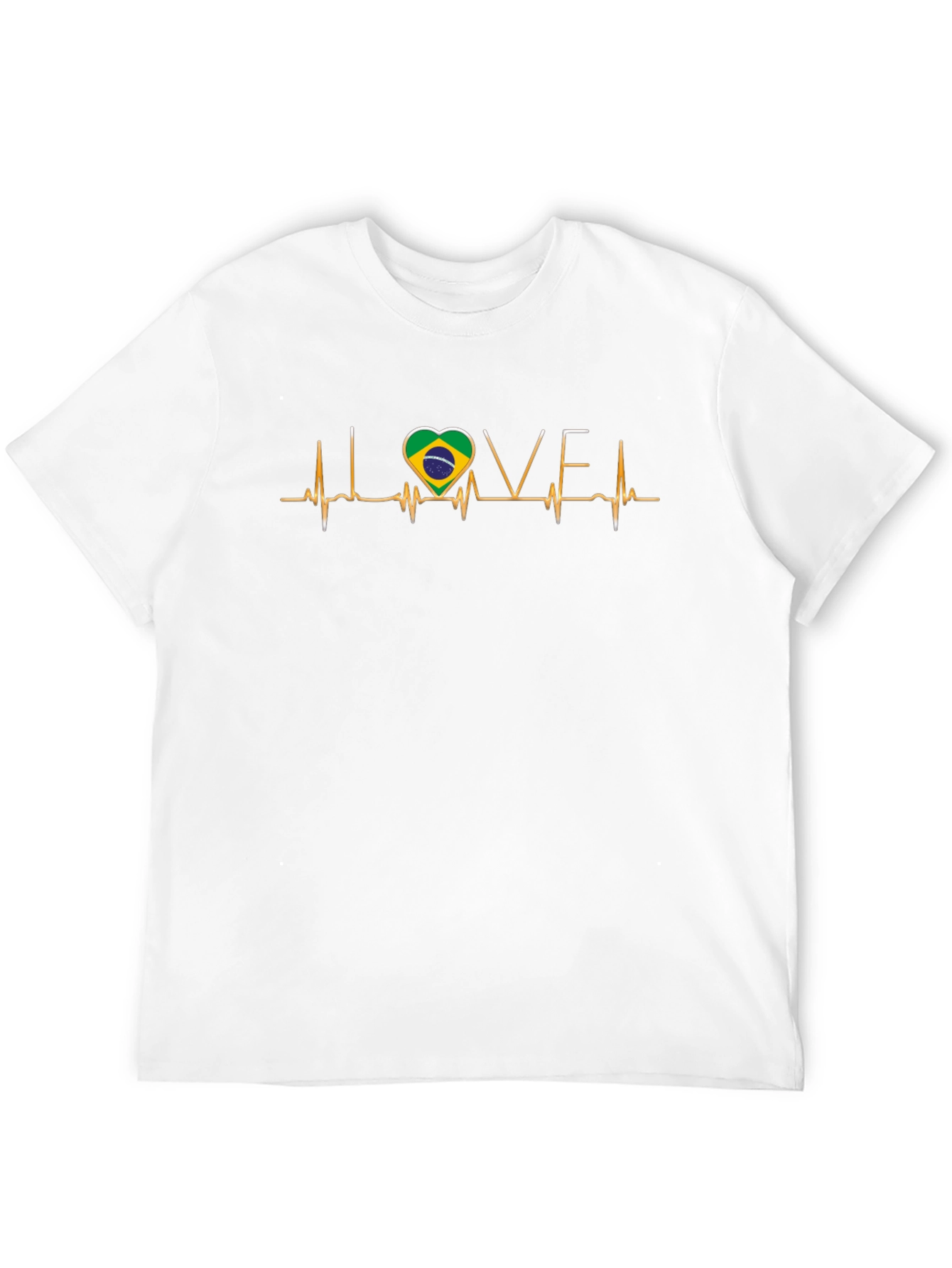 Brazil Heartbeat Love Graphic T-Shirt