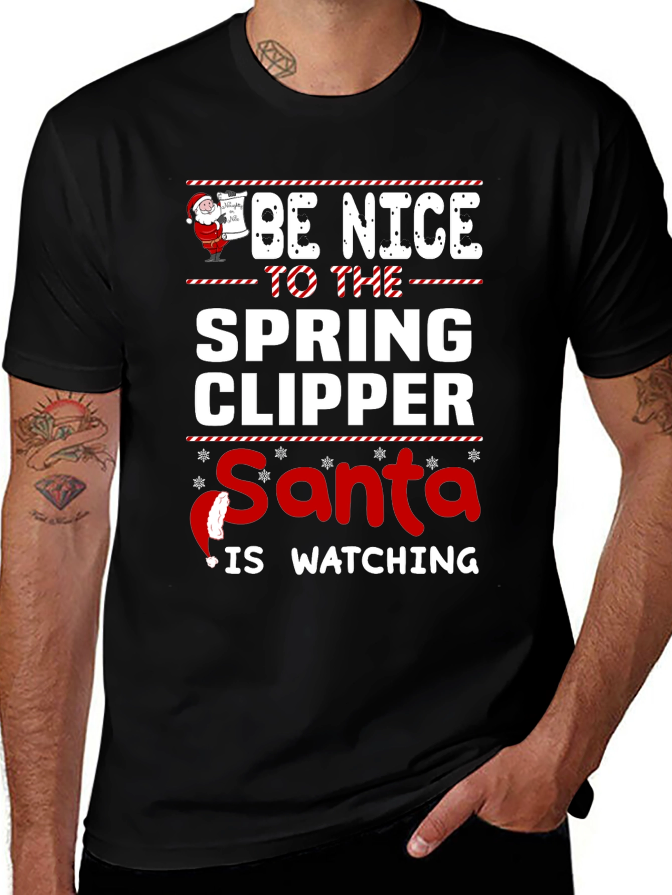 Be Nice to the Spring Clipper Santa T-Shirt