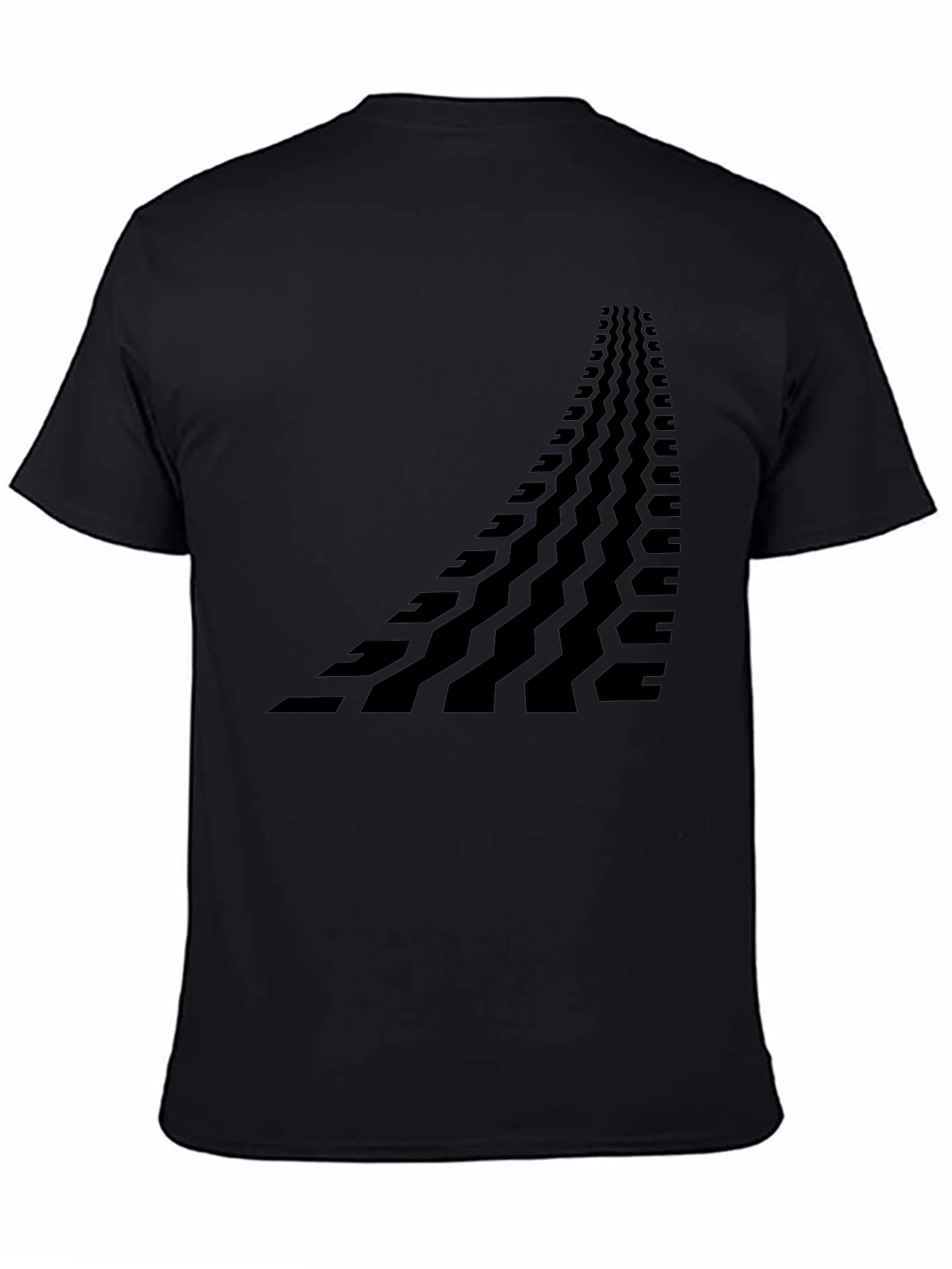 Black Tire Track Graphic Tee - Unique Design