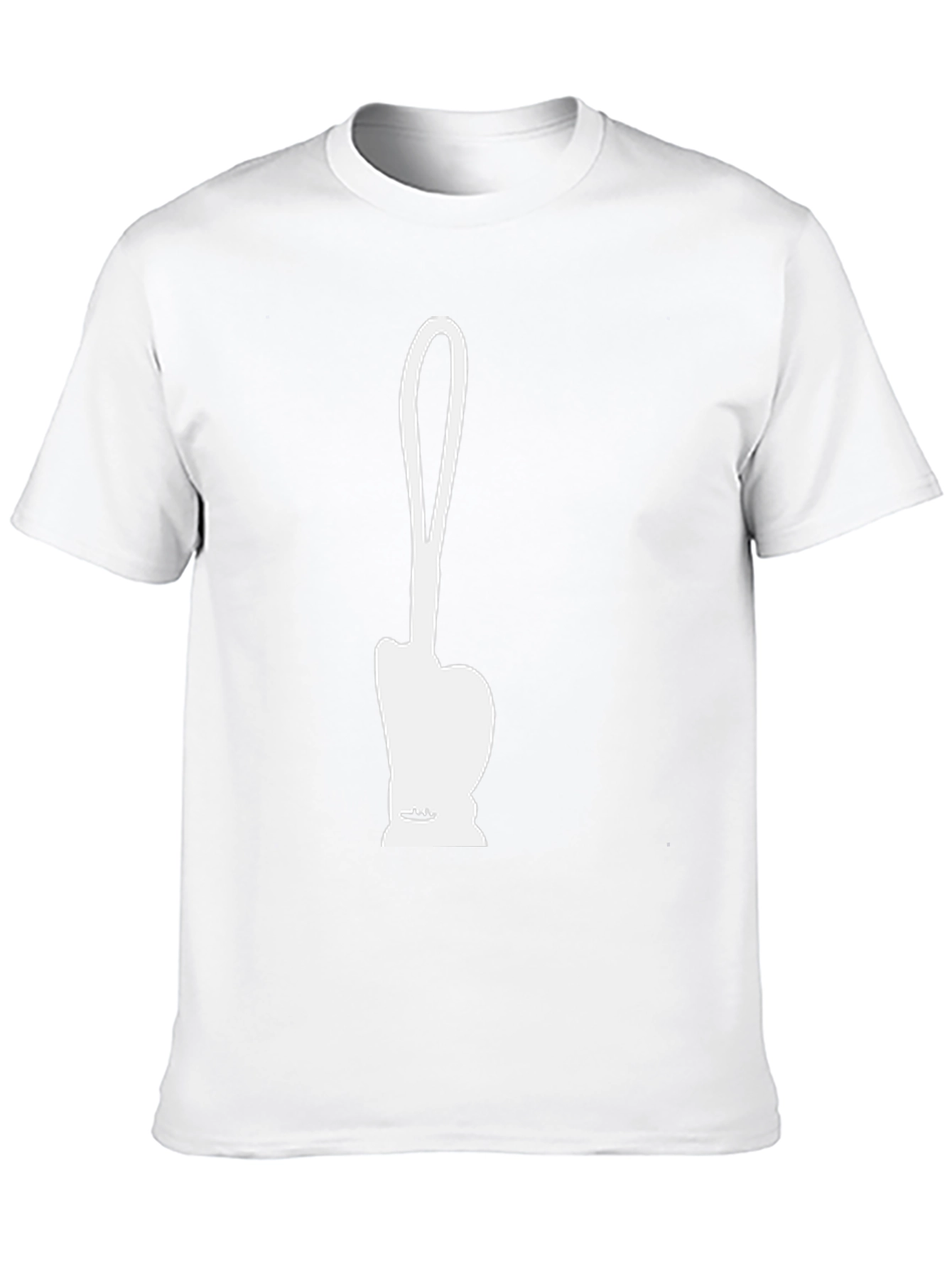 Funny White Toilet Brush Silhouette Black T-Shirt