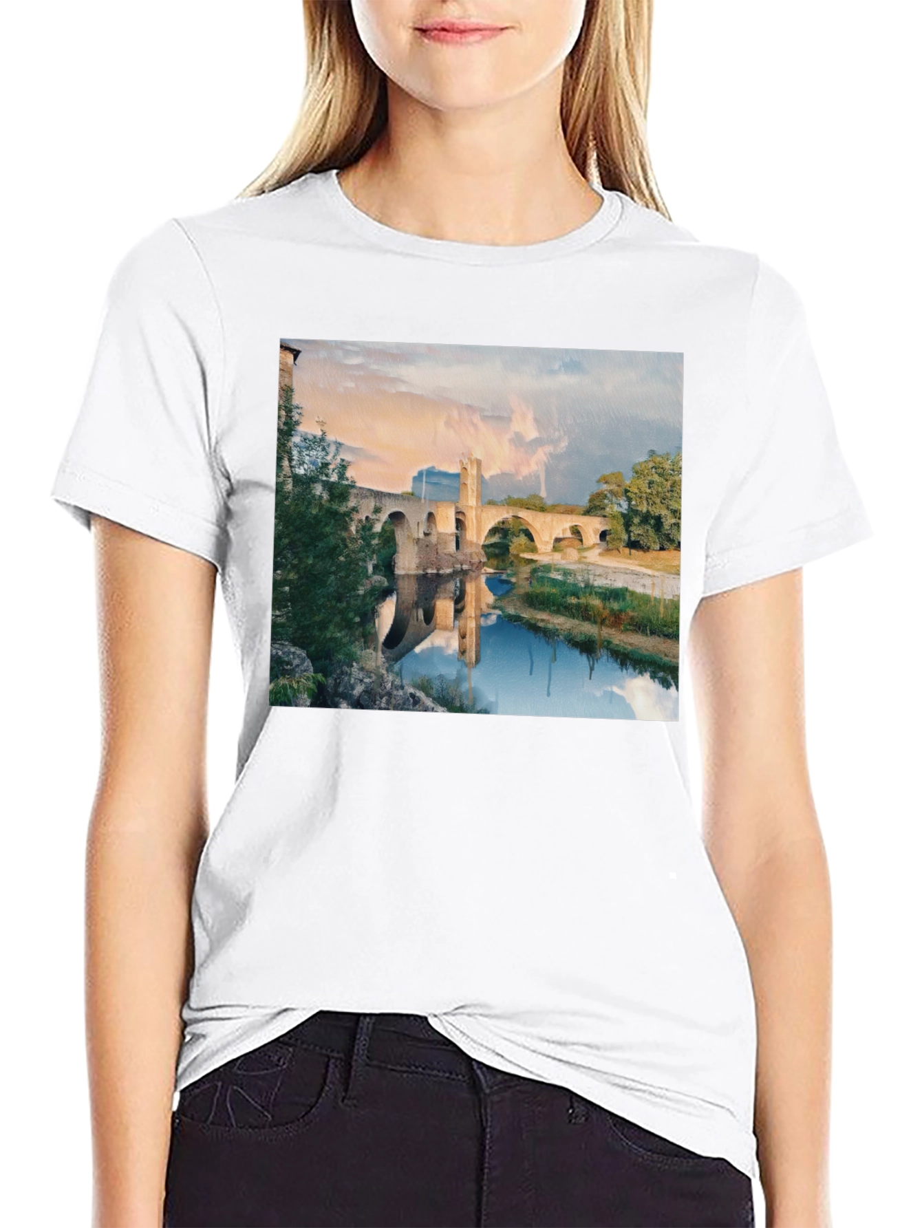 Bridge Scene Black T-Shirt