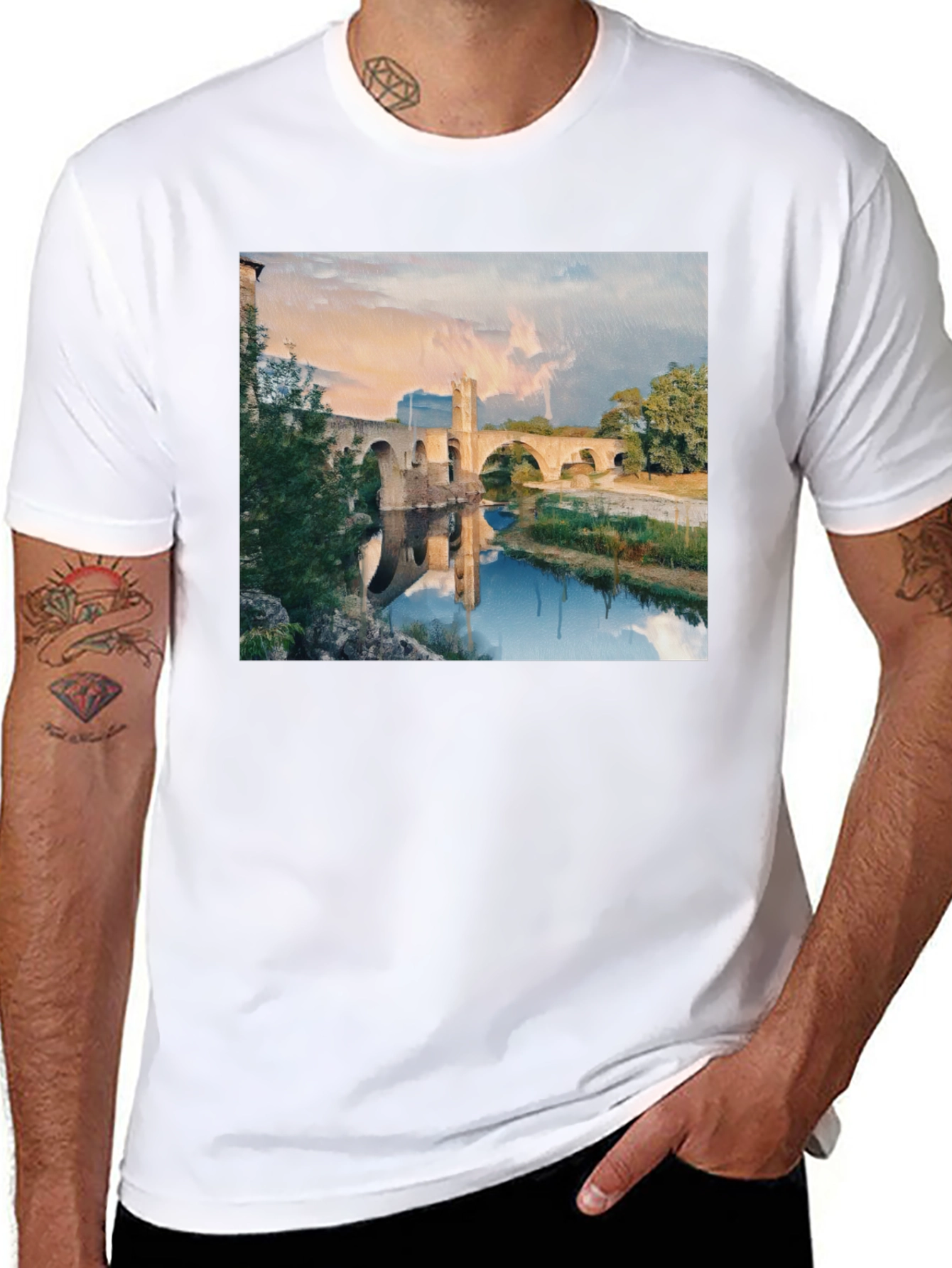 Bridge Scene Black T-Shirt
