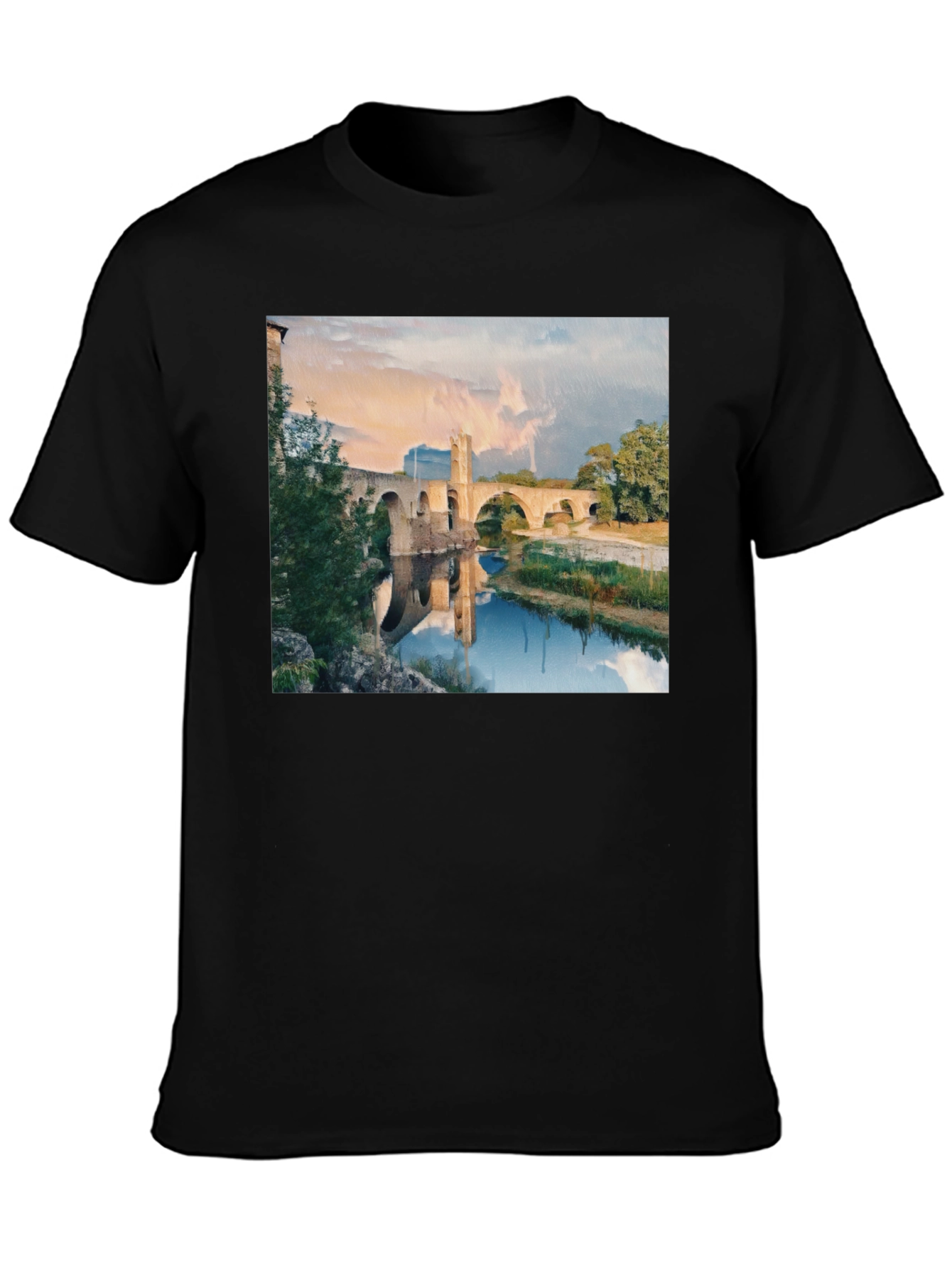 Bridge Scene Black T-Shirt
