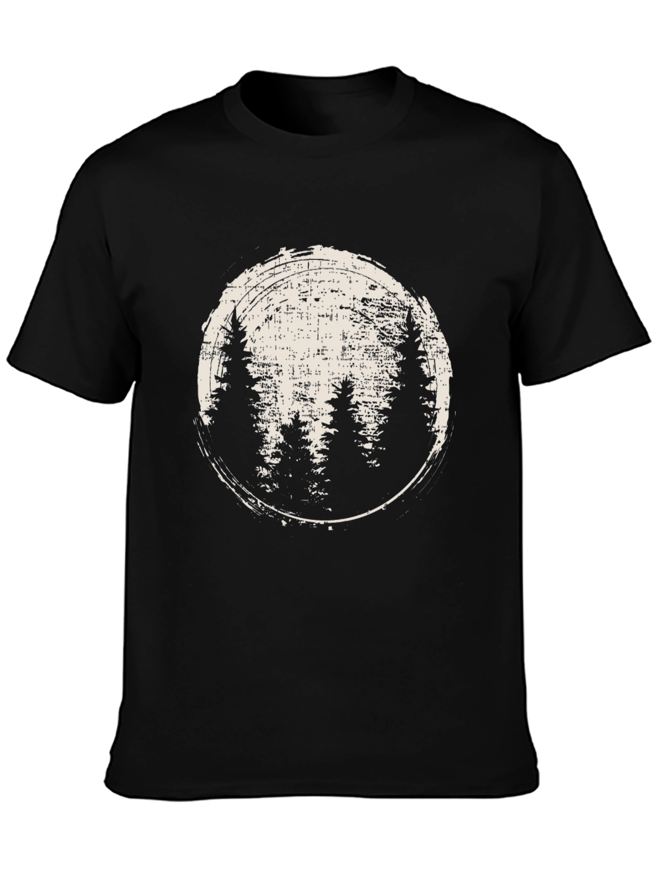 Nature Scene Graphic Tee - Black