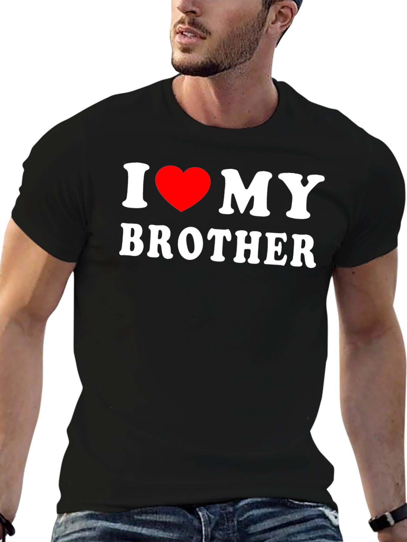 I Love My Brother Graphic Tee - Black