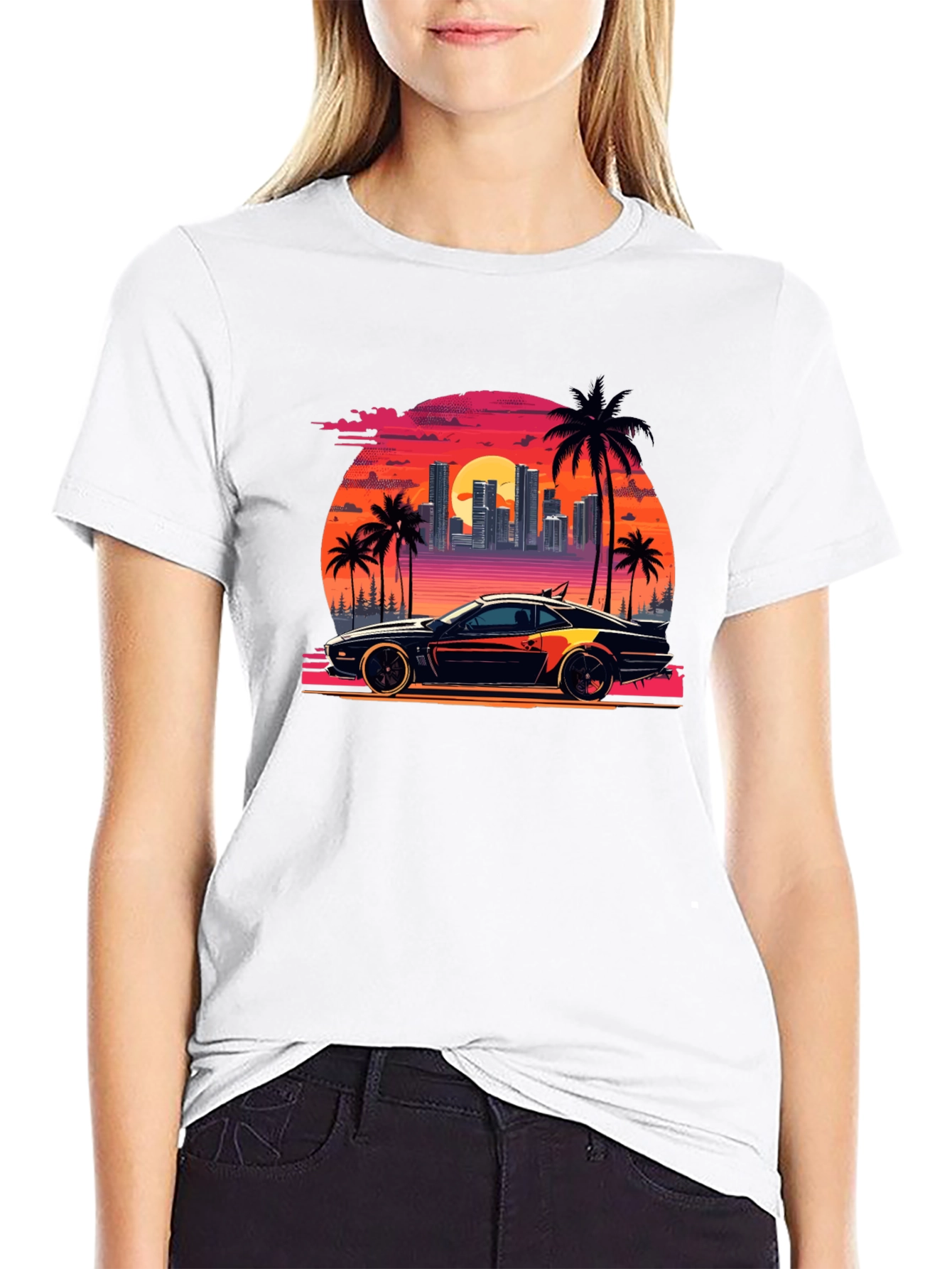 Retro Sunset Car T-Shirt
