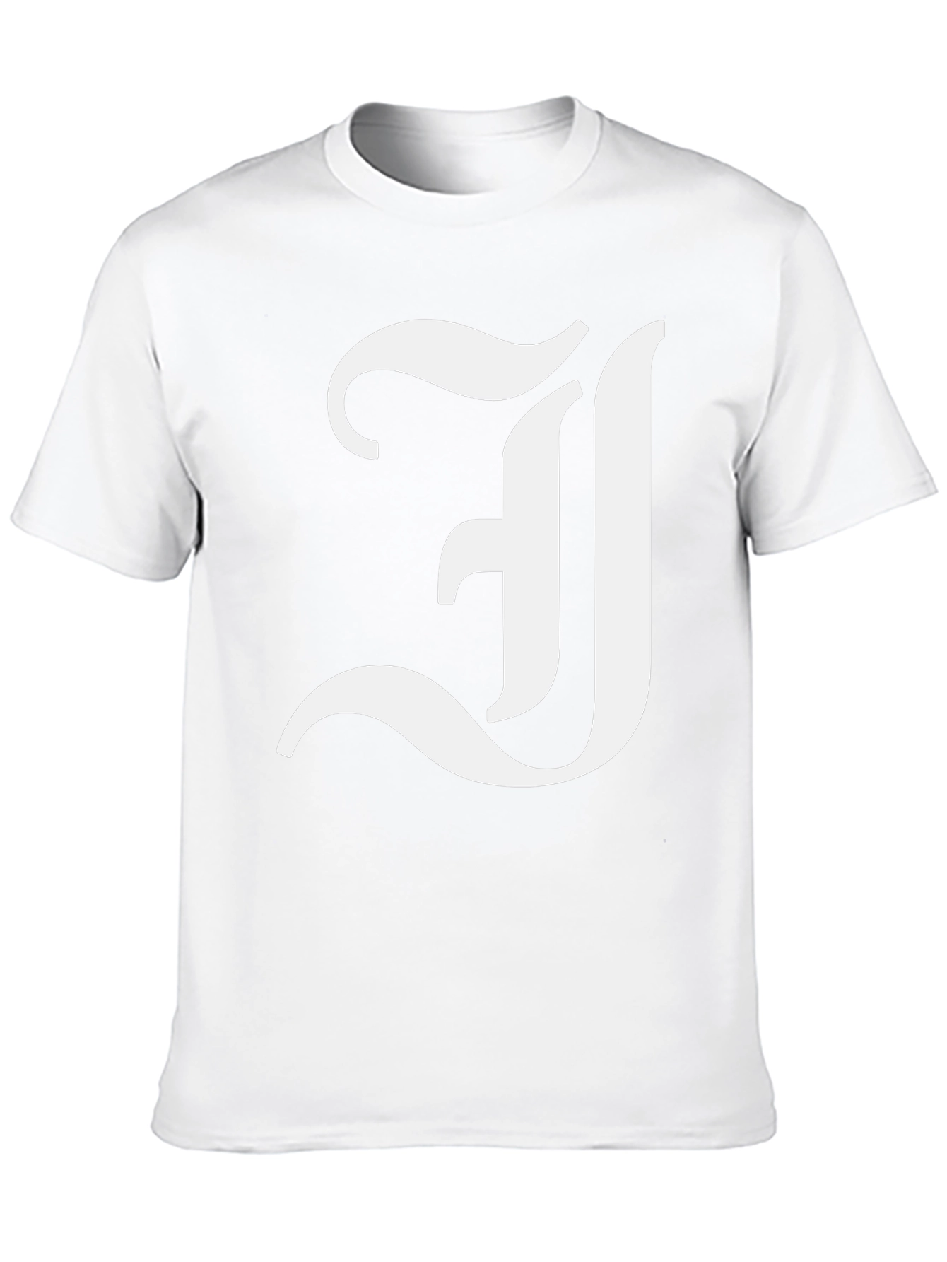 Letter J Graphic Tee - Black Cotton Blend Shirt