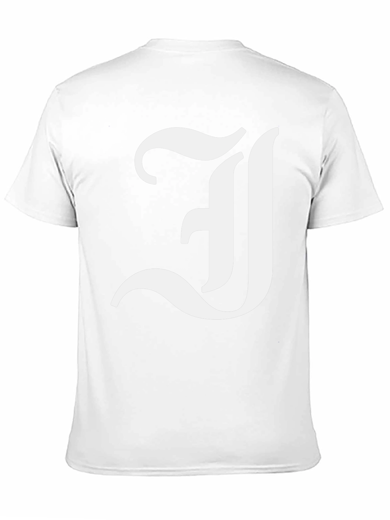 Letter J Graphic Tee - Black Cotton Blend Shirt