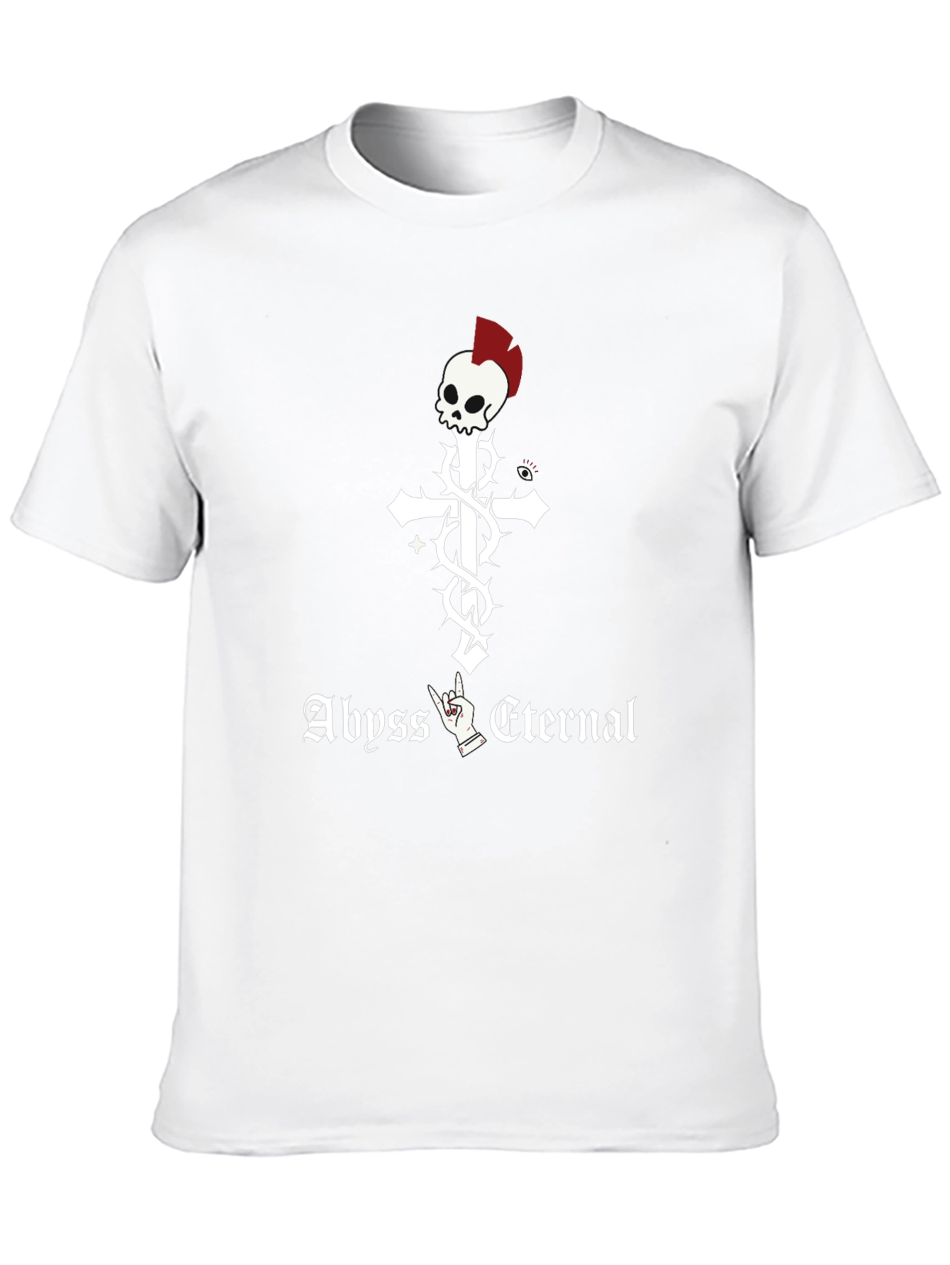 Abyss Eternal Skull Cross Graphic Black T-Shirt