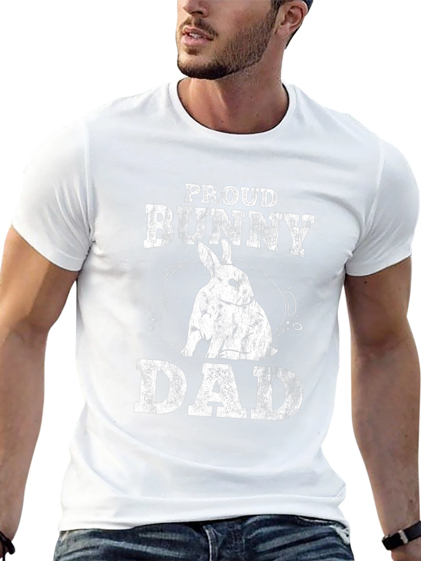 Proud Bunny Dad Graphic T-Shirt