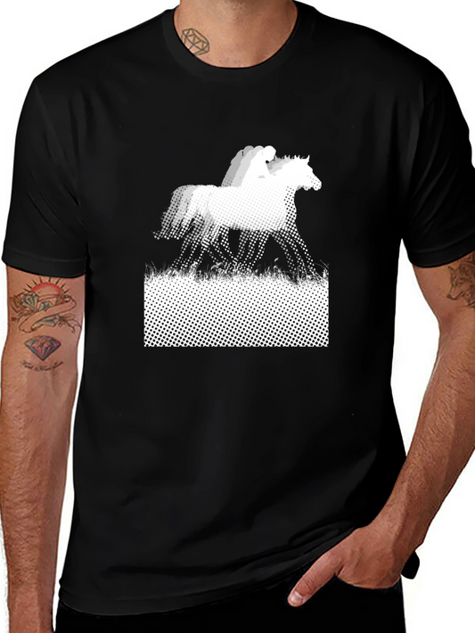 Horse & Rider Graphic Tee - Mens Black T-Shirt