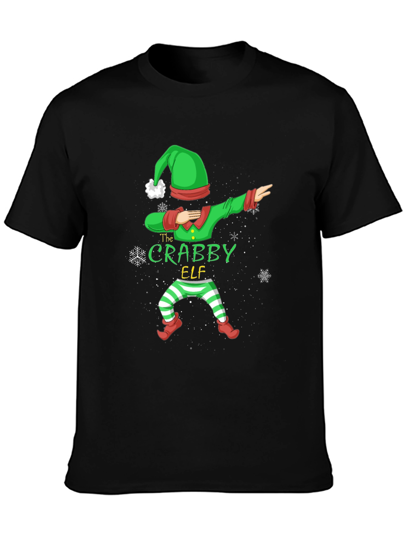 Crabby Elf Dabbing T-Shirt - Holiday Fun