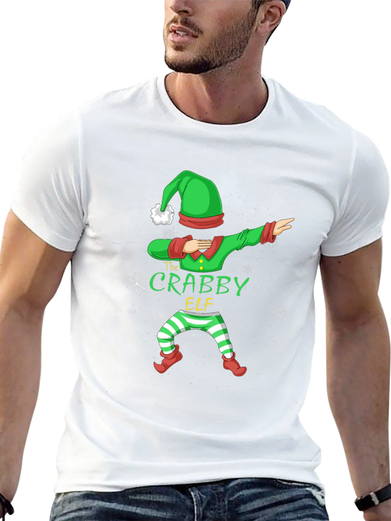 Crabby Elf Dabbing T-Shirt - Holiday Fun