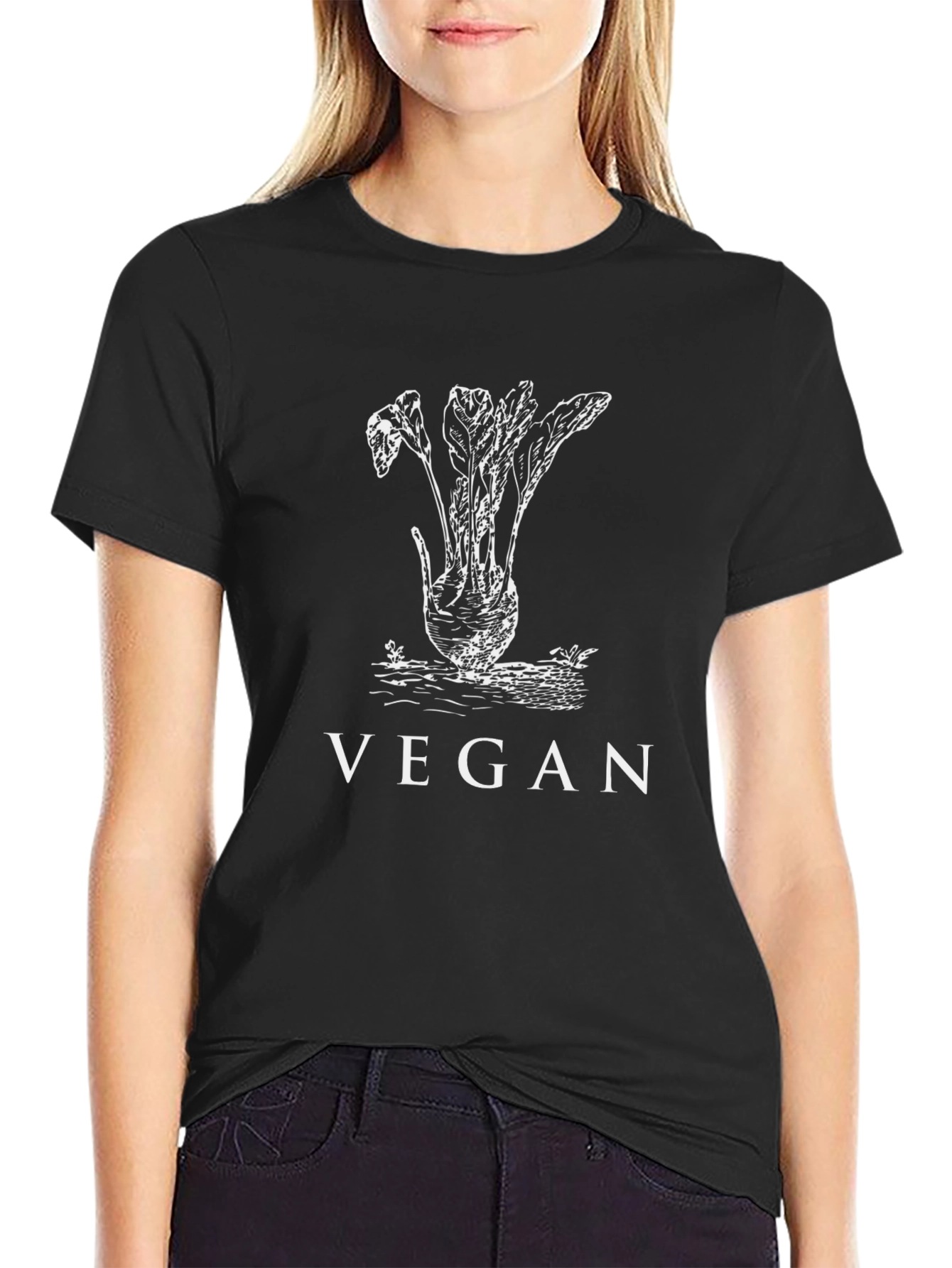 Vegan Beetroot Graphic Tee - Unisex Black T-Shirt