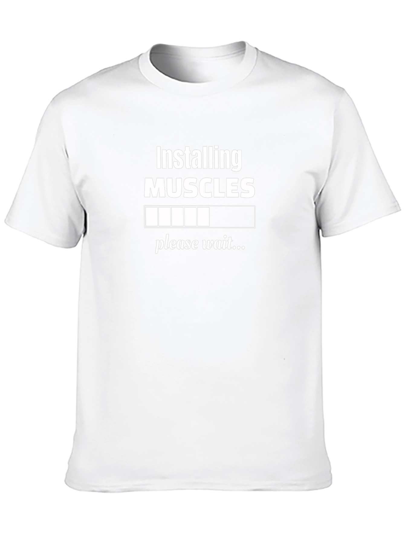 Installing Muscles Funny Black T-Shirt