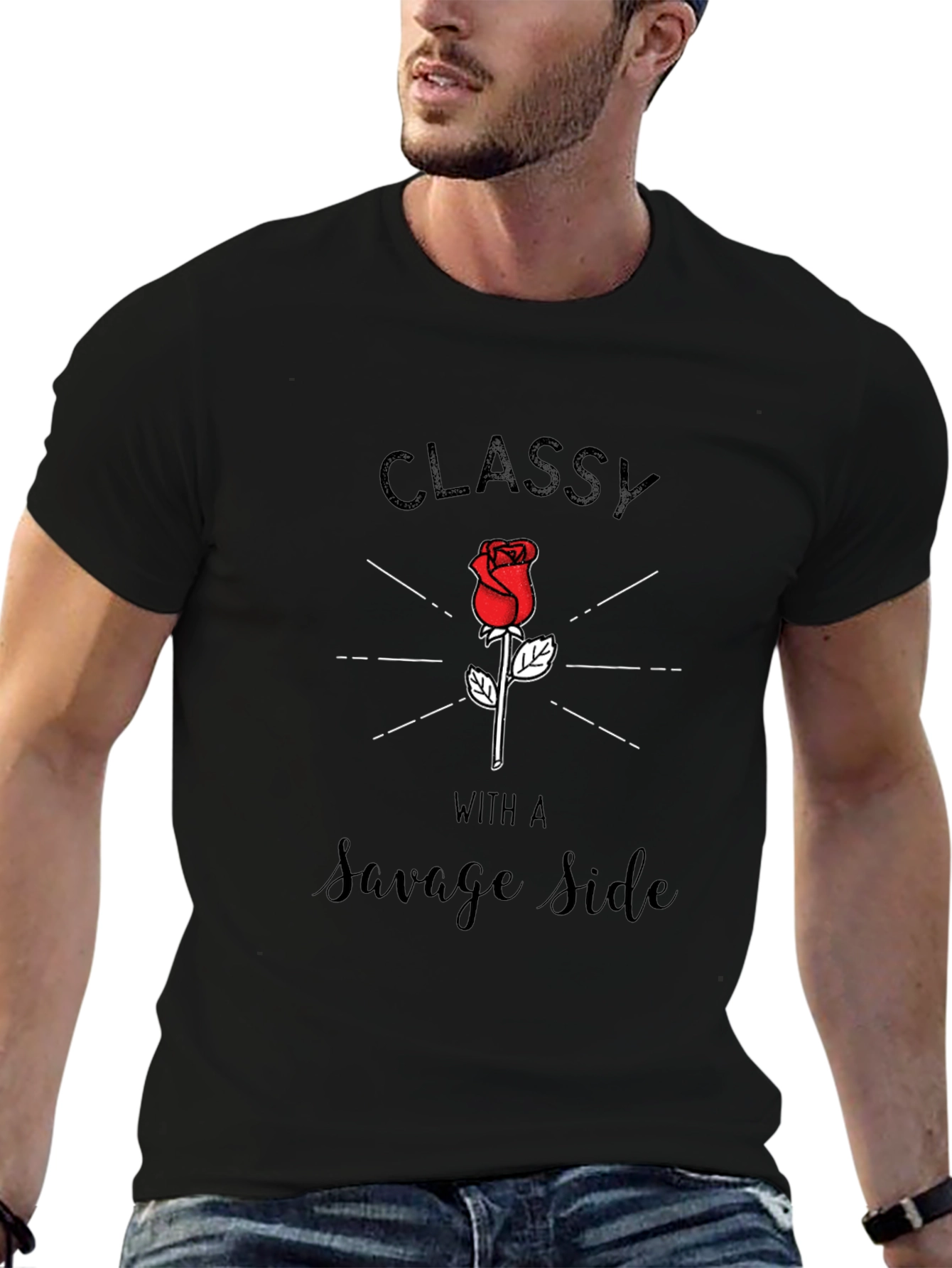 Classy With A Savage Side Black Graphic Tee