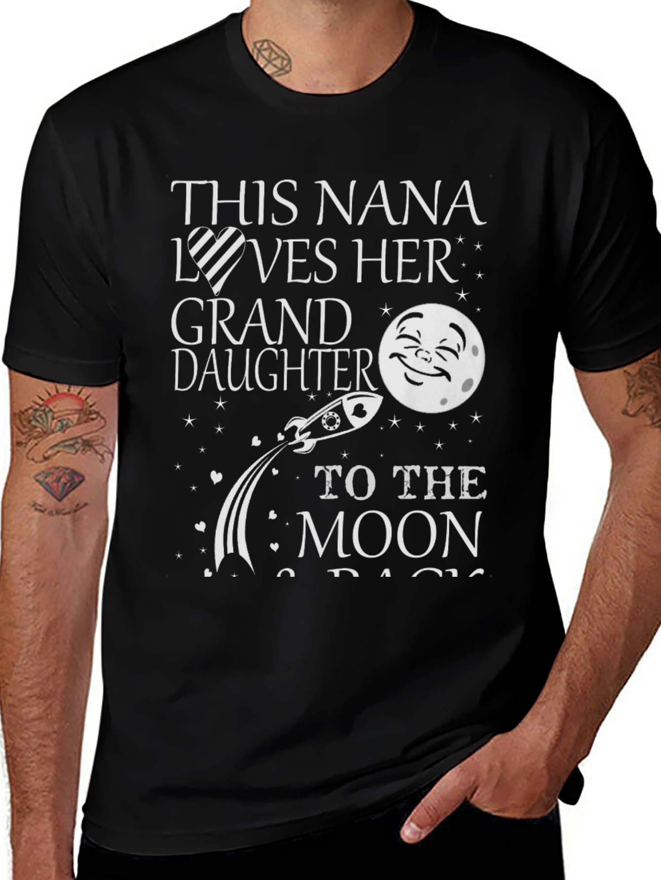 Nana Loves Granddaughter Moon T-Shirt