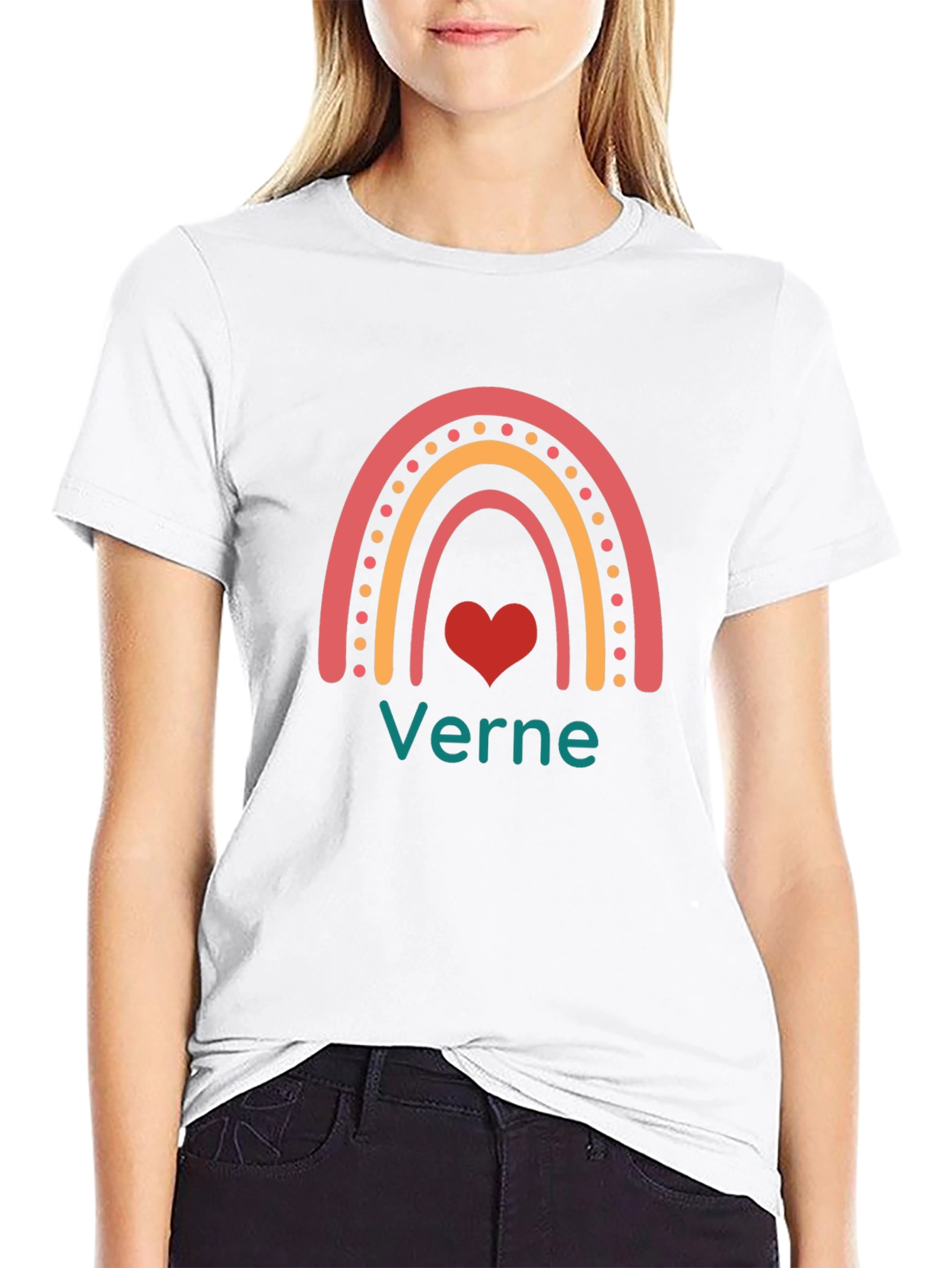 Verne Rainbow Heart Graphic T-Shirt - Stylish & Unique