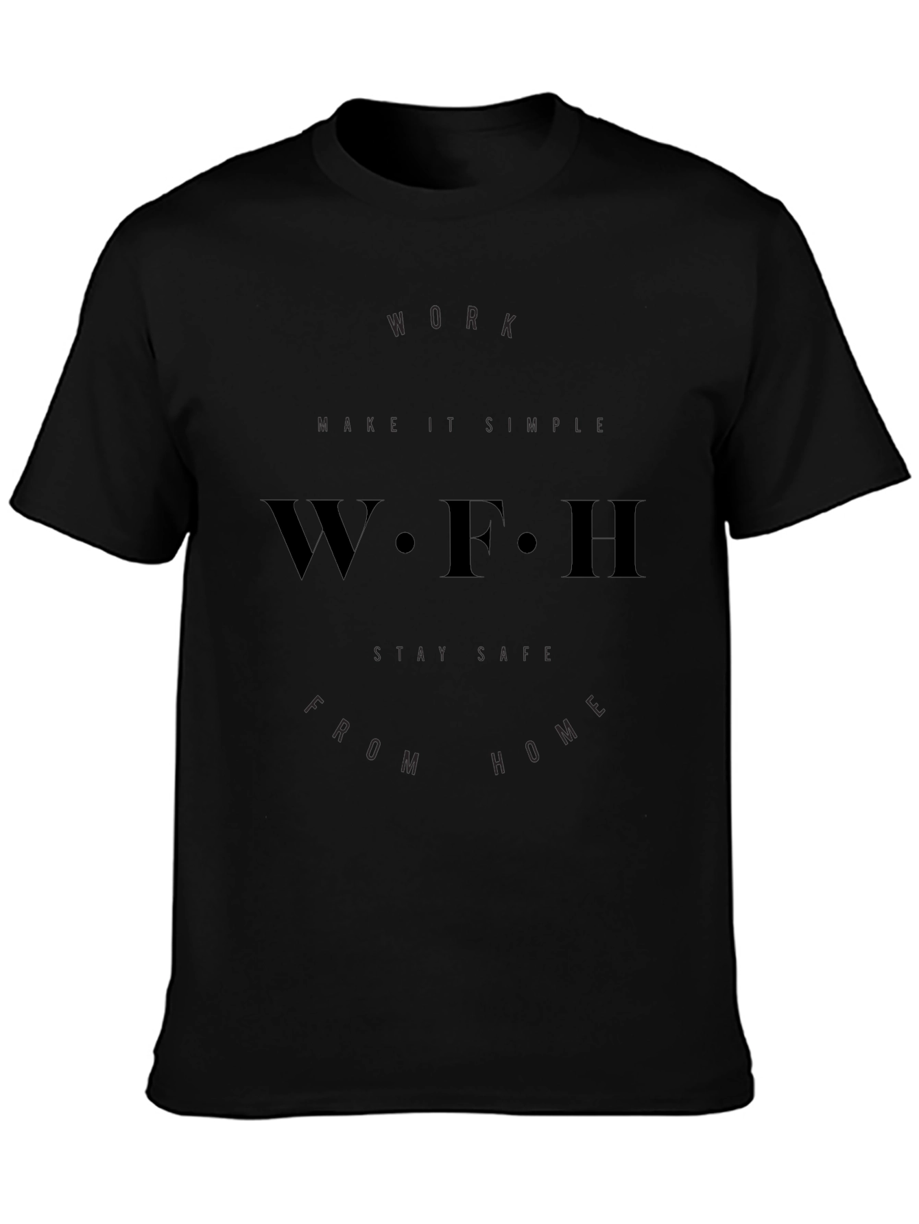 Work From Home Black Graphic T-Shirt