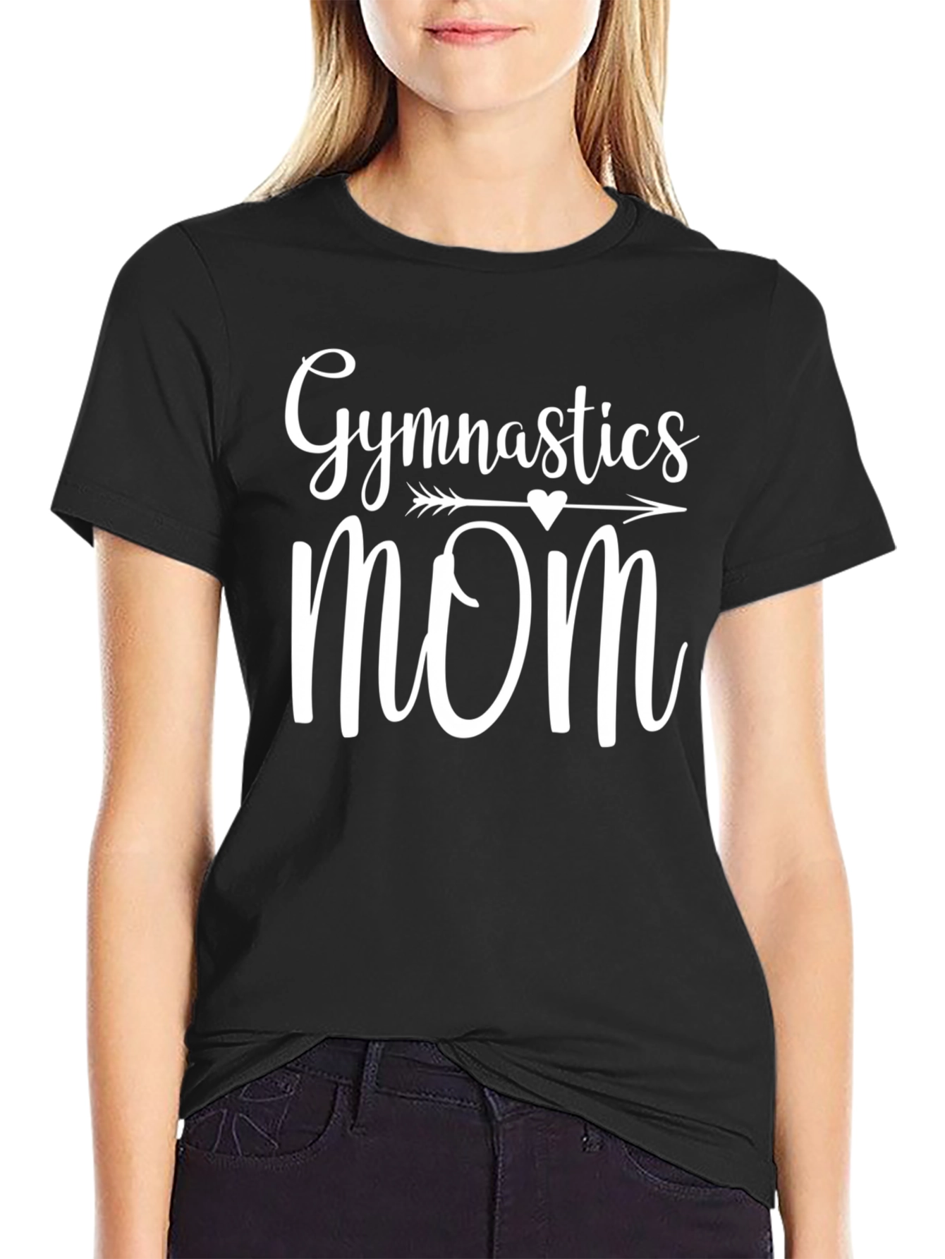 Gymnastics Mom T-Shirt Black Cotton Blend