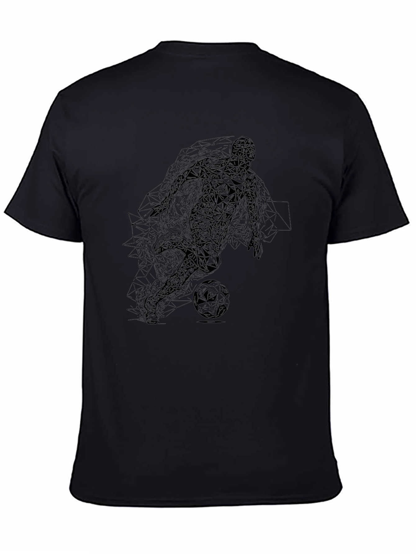 Geometric Soccer Player Graphic T-Shirt